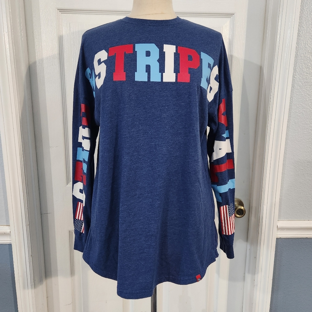 Patriotic Blue Long Sleeve Tee. Stars & Stripes Yall